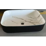 Раковина накладная MIXXUS PREMIUM DIVERSE-0110 MARBLE-BLACK 500х390х130mm (MP6517)