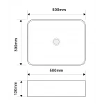 Раковина накладная MIXXUS PREMIUM DIVERSE-0110 MARBLE-BLACK 500х390х130mm (MP6517)