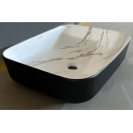 Раковина накладная MIXXUS PREMIUM DIVERSE-0110 MARBLE-BLACK 500х390х130mm (MP6517)