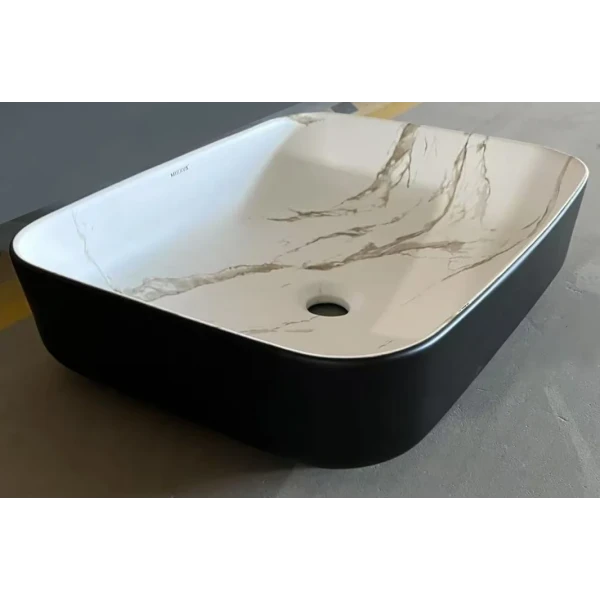 Раковина накладная MIXXUS PREMIUM DIVERSE-0110 MARBLE-BLACK 500х390х130mm (MP6517)