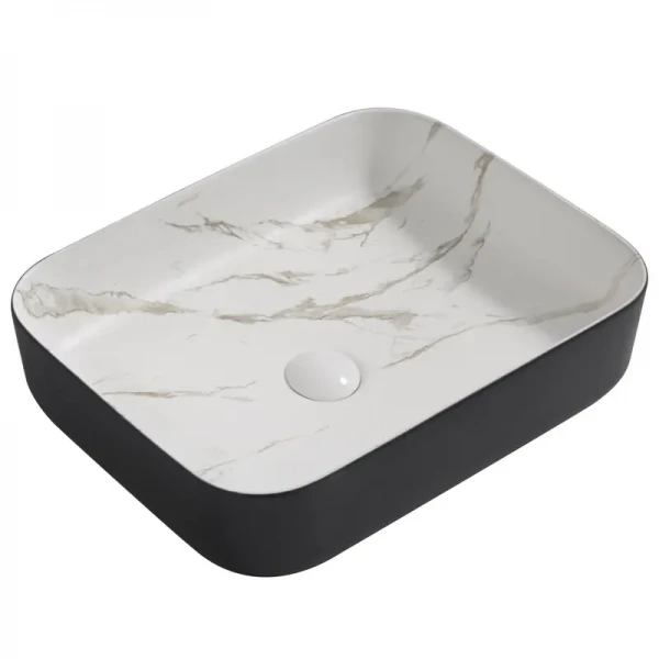 Раковина накладная MIXXUS PREMIUM DIVERSE-0110 MARBLE-BLACK 500х390х130mm (MP6517)