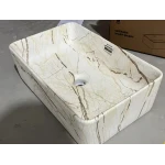 Раковина накладна Mixxus Premium QUADRO-0208 MARBLE 480х315х140mm з переливом (MP6518)