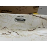 Раковина накладна Mixxus Premium QUADRO-0208 MARBLE 480х315х140mm з переливом (MP6518)