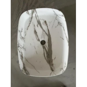 Раковина накладная Mixxus Premium BEVEL-0102 MARBLE 495х370х135mm (MP6519)