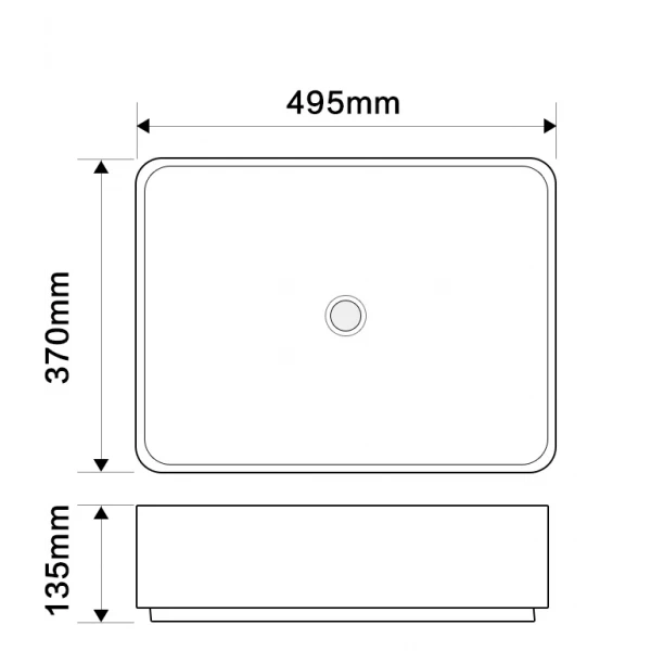 Раковина накладная Mixxus Premium BEVEL-0102 MARBLE 495х370х135mm (MP6519)