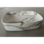 Раковина накладная Mixxus Premium BEVEL-0102 MARBLE 495х370х135mm (MP6519)