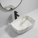 Раковина накладная Mixxus Premium BEVEL-0102 MARBLE 495х370х135mm (MP6519)