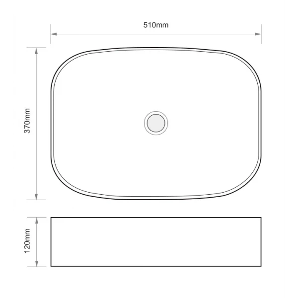 Раковина накладная Mixxus Premium BEVEL-0103 BLACK 510х370х120mm (MP6520)