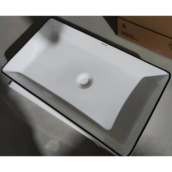 Раковина накладная Mixxus Premium QUADRO-0107 EDGE BLACK 600х340х110mm (MP6521)