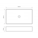 Раковина накладная Mixxus Premium QUADRO-0107 EDGE BLACK 600х340х110mm (MP6521)