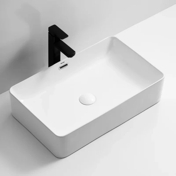 Раковина накладная Mixxus Premium QUADRO-0209 600х370х140mm с переливом (MP6522)