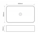 Раковина накладная Mixxus Premium QUADRO-0106 600х355х130mm (MP6523)