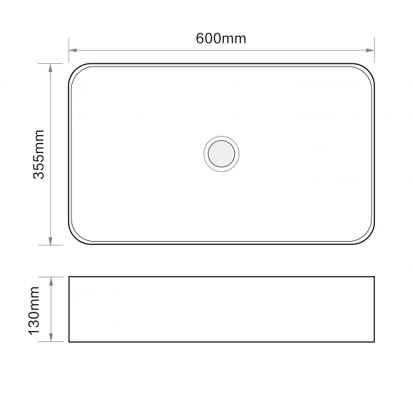 Раковина накладная Mixxus Premium QUADRO-0106 600х355х130mm (MP6523)