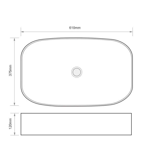 Раковина накладная Mixxus Premium BEVEL-0105 610х375х120mm (MP6524)