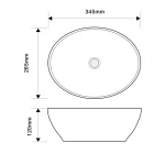 Раковина накладная Mixxus Premium ELLIPSE-0107 345х265х120mm (MP6525)