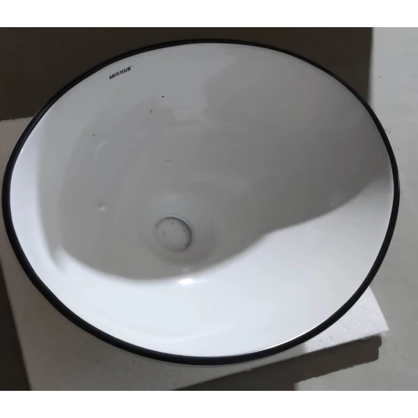 Раковина накладная MIXXUS PREMIUM ELLIPSE-0108 EDGE BLACK 400х330х145mm (MP6527)