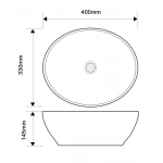 Раковина накладная MIXXUS PREMIUM ELLIPSE-0108 EDGE BLACK 400х330х145mm (MP6527)