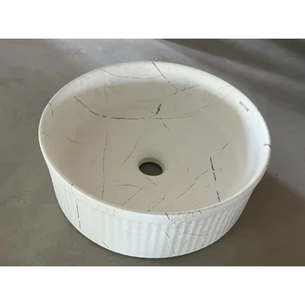 Раковина накладная Mixxus Premium WAVE-0102 MARBLE 370х370х130mm (MP6528)