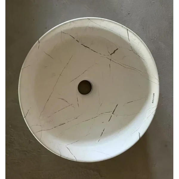Раковина накладная Mixxus Premium WAVE-0102 MARBLE 370х370х130mm (MP6528)