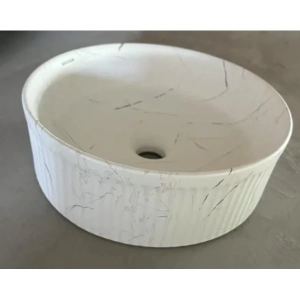 Раковина накладная Mixxus Premium WAVE-0102 MARBLE 370х370х130mm (MP6528)