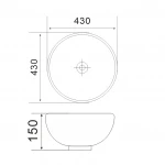Раковина накладная Mixxus Premium ELLIPSE-0205 430х430х150mm с переливом (MP6530)