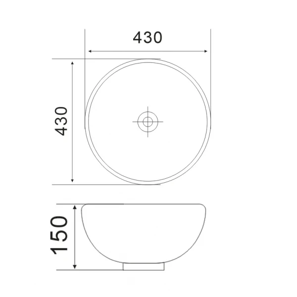 Раковина накладная Mixxus Premium ELLIPSE-0205 430х430х150mm с переливом (MP6530)