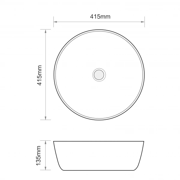 Раковина накладная Mixxus Premium ELLIPSE-0101 415х415х135mm (MP6531)