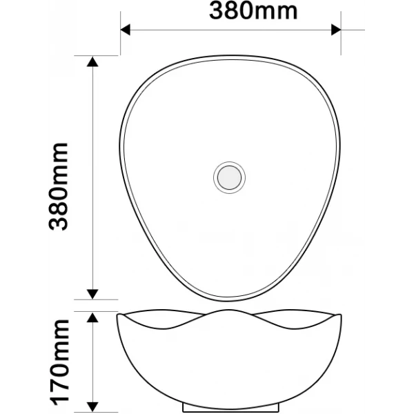 Раковина накладная Mixxus Premium WAVE-0103 MARBLE 380х380х170mm (MP6532)
