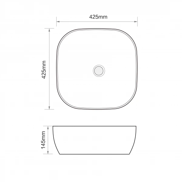 Раковина накладная MIXXUS PREMIUM DIVERSE-0105 425х425х145mm (MP6535)