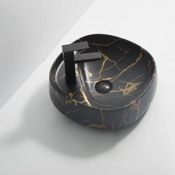 Раковина накладная MIXXUS PREMIUM WAVE-0201 MARBLE 430х430х150mm с отверстием под смеситель (MP6536)