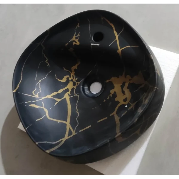 Раковина накладная MIXXUS PREMIUM WAVE-0201 MARBLE 430х430х150mm с отверстием под смеситель (MP6536)