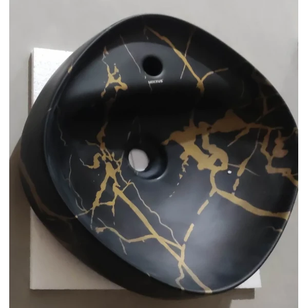 Раковина накладная MIXXUS PREMIUM WAVE-0201 MARBLE 430х430х150mm с отверстием под смеситель (MP6536)