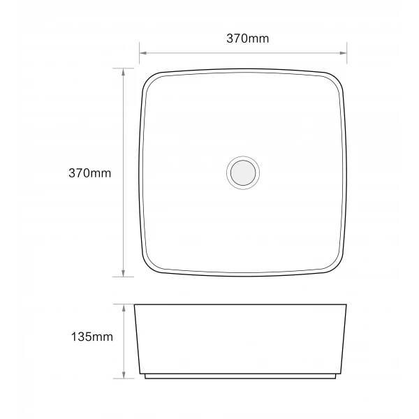 Раковина накладная Mixxus Premium DIVERSE-0104 MARBLE 370х370х135mm (MP6537)