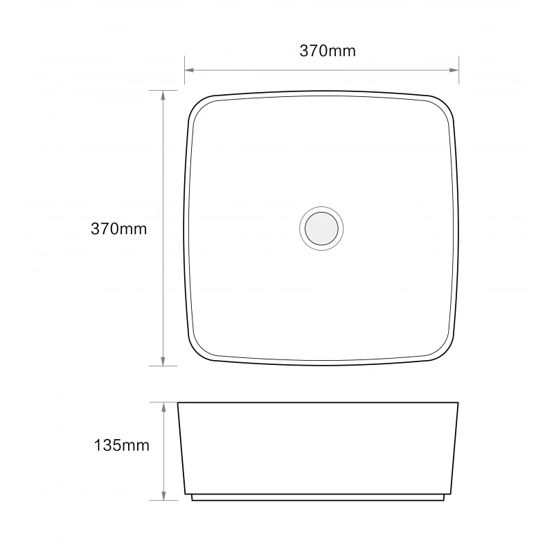 Раковина накладная Mixxus Premium DIVERSE-0104 MARBLE 370х370х135mm (MP6537)