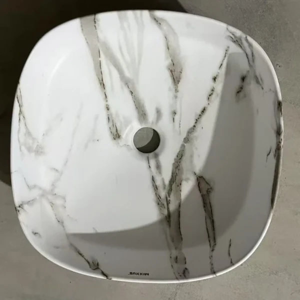 Раковина накладна Mixxus Premium DIVERSE-0104 MARBLE 370х370х135mm (MP6537)