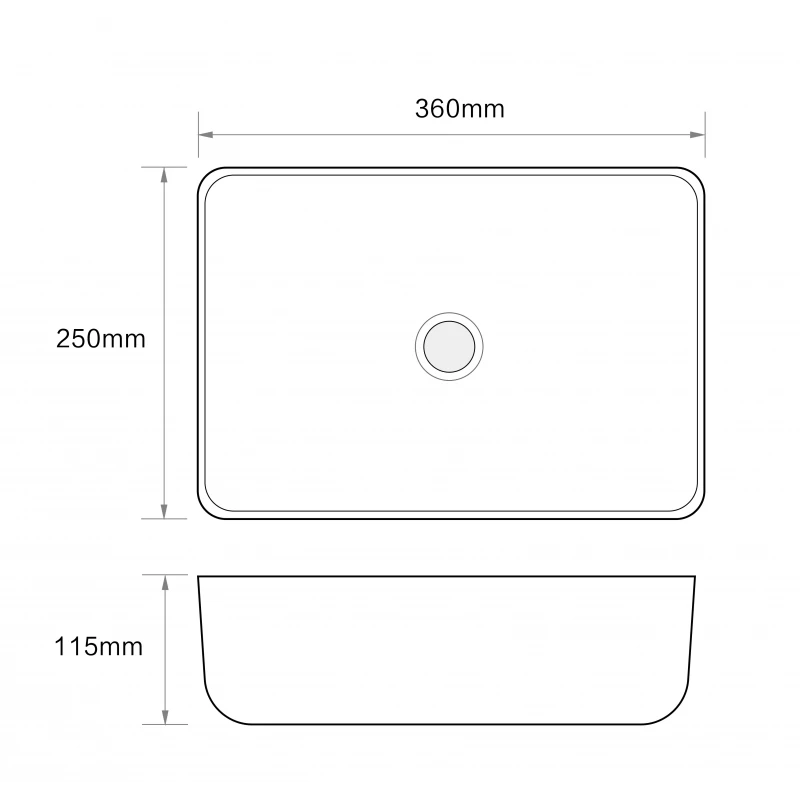 Раковина накладная Mixxus Premium DIVERSE-0103 360х250х115mm (MP6539)