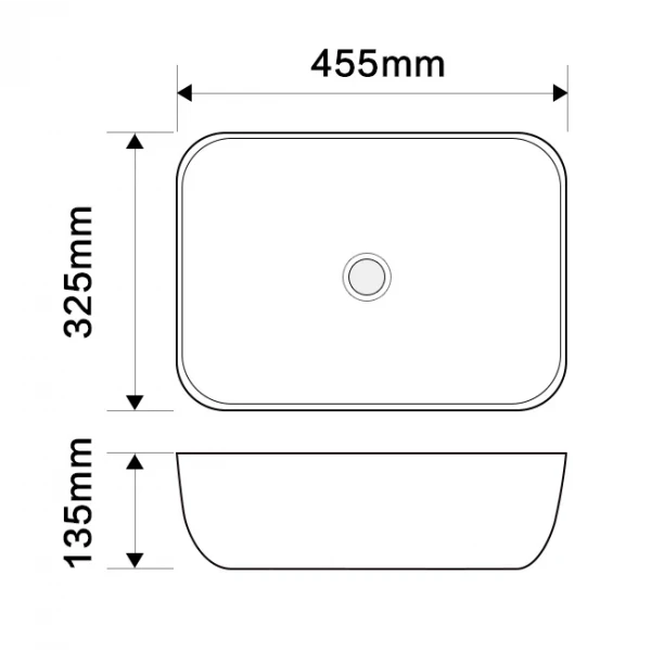 Раковина накладная MIXXUS PREMIUM DIVERSE-0112 MARBLE-BLACK 455х325х135mm (MP6541)