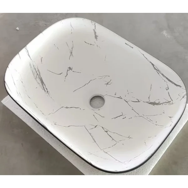 Раковина накладная MIXXUS PREMIUM DIVERSE-0112 MARBLE-BLACK 455х325х135mm (MP6541)