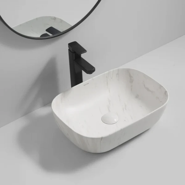 Раковина накладная Mixxus Premium DIVERSE-0112 MARBLE 455х325х135mm (MP6543)