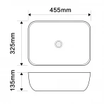 Раковина накладная MIXXUS PREMIUM DIVERSE-0113 MARBLE 455х325х135mm (MP6544)