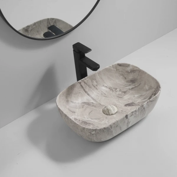 Раковина накладная MIXXUS PREMIUM DIVERSE-0113 MARBLE 455х325х135mm (MP6544)