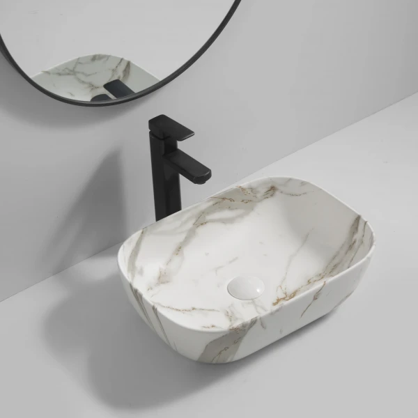 Раковина накладна MIXXUS PREMIUM DIVERSE-0114 MARBLE 455х325х135mm (MP6545)