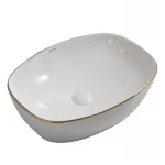 Раковина накладная Mixxus Premium DIVERSE-0109 EDGE GOLD 500х380х140mm (MP6548)