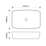 Раковина накладная Mixxus Premium DIVERSE-0109 EDGE BLACK 500х380х140mm (MP6549)