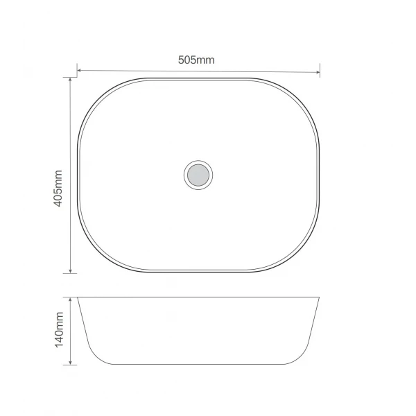 Раковина накладная MIXXUS PREMIUM DIVERSE-0107 505х405х140mm (MP6550)