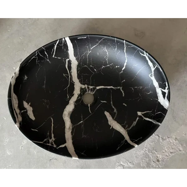 Раковина накладная Mixxus Premium ELLIPSE-0102 MARBLE 515х400х130mm (MP6552)