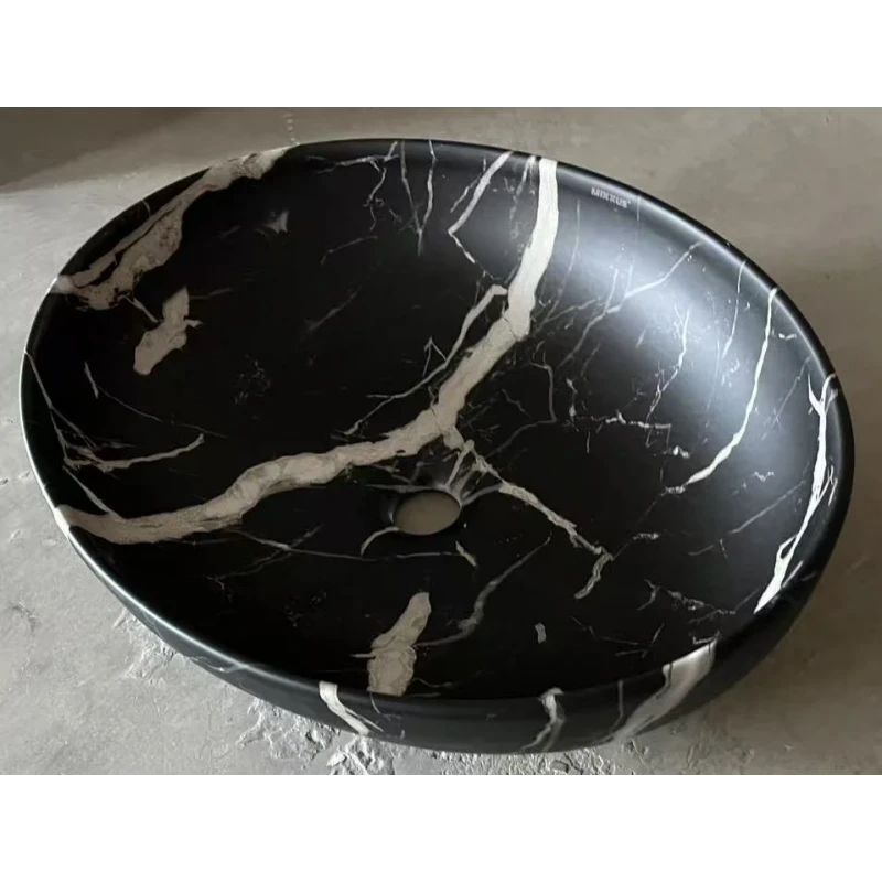 Раковина накладная Mixxus Premium ELLIPSE-0102 MARBLE 515х400х130mm (MP6552)