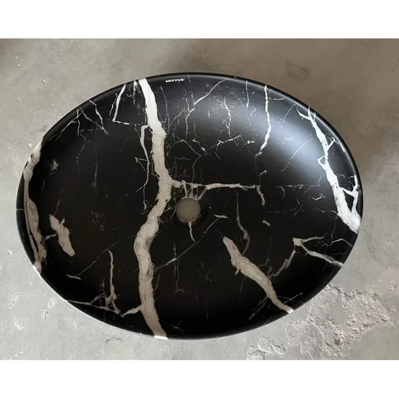 Раковина накладная Mixxus Premium ELLIPSE-0102 MARBLE 515х400х130mm (MP6552)