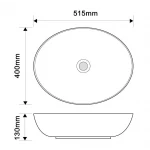 Раковина накладная Mixxus Premium ELLIPSE-0102 MARBLE 515х400х130mm (MP6552)