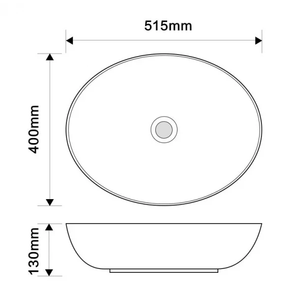 Раковина накладная Mixxus Premium ELLIPSE-0102 MARBLE 515х400х130mm (MP6552)